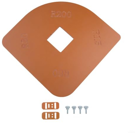 4-in-1-Eckradius-Schablone für Holzbearbeitung, Oberfräse mit R15, R30, R60, R200, Eckpositionierungsschablone für Schrankecken, Kleiderschrankkanten (EXCIRCLE)