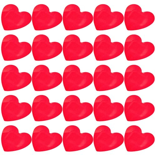 Hoement Vendajes Adhesivos en Forma de Corazón Rojos 50 Piezas, Parches para Heridas Transpirables E Impermeables, Vendajes Hemostáticos Desechables para Primeros Auxilios y Cuidado