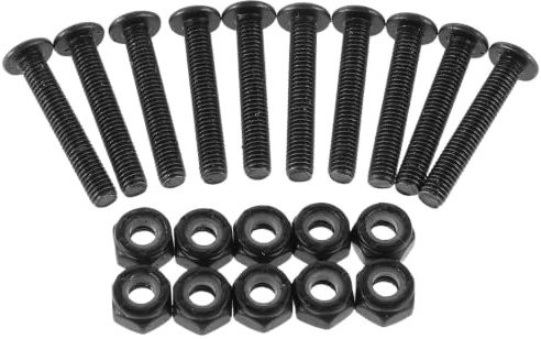 YARNOW 10 Pièces Vis de Skateboard Vis Autotaraudeuses Noires M5 X 31mm en Acier pour Surfboard et Decks Remplacement Facile