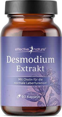Hochdosierter Desmodium-Extrakt - 90 vegane Kapseln - Reicht für 1 Monat - 750 mg Desmodiumextrakt pro Tag - Mit Cholin, das die normale Leberfunktion unterstützt