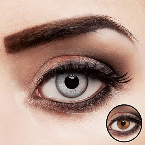 aricona Kontaktlinsen farbig hellblau ohne Stärke natürliche Jahreslinsen 2 Stück