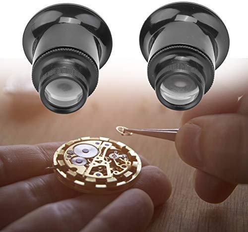 Uhrenmacherlupe 20X Uhr Reparaturlupe für Juwelierauge, Uhrenmacher Auge Okular, Uhrmacherlupe 2 Stück Feinmechanikerlupe