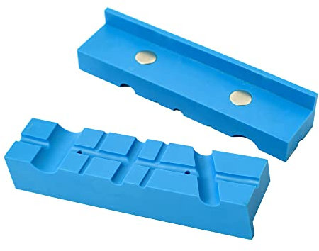 WANGCL Paquete de 2 almohadillas magnéticas de 4 pulgadas para mordaza de tornillo de banco con diseño multiranura, fundas de goma TPU duraderas universales