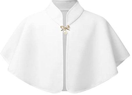 CHICTRY Enfant Fille Cape Boléro Mariage Princesse Cardigan Gilet pour Robe Tops Veste Danse Ballet Piano Scène Performance Florale Épaule Cape Coton B Blanc 6-24 Mois