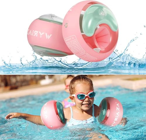LOOWARTS Schwimmflügel Kinder 1 2 3 Jahre, Schwimmflügel ab 1 Jahr,Aufblasbarer Schwimmhilfe Rund für Babys von 5-15 KG,Schwimmärmel für Kinder, Sicherheits System mit 3 Luftkammern.