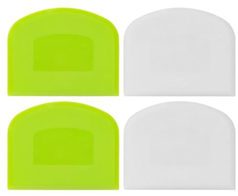 SHUNCHG 4 pezzi Tarocco per Impasti Spatola Pizza Spatola Cucina Raschietto in Plastica,Utensile da Cucina Antiscivolo Raschietto Taglia Impasto per Torte Pizza Pasta Fresca