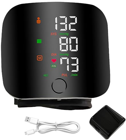 Afenau Wrist Blood Pressure Monitors, Blood Pressure Monitors Wrist with 99x2 Reading Memory and LED Touch Screen, Automatic Voice, Adjustable Wearable Blood Pressure Monitor wrist for Home Office Use