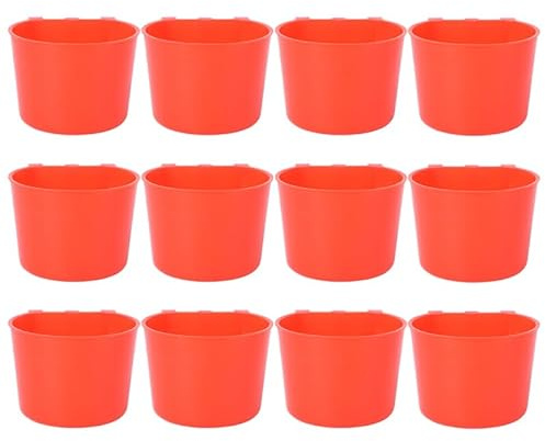 Abaodam 12 Bols d'alimentation pour Oiseaux en Plastique Faciles À Installer pour Cage À Oiseaux Mangeoire Perroquet Conteneur Nourriture 3.27X3.27X2.36In Accessoires Station d'alimentation Intérieur