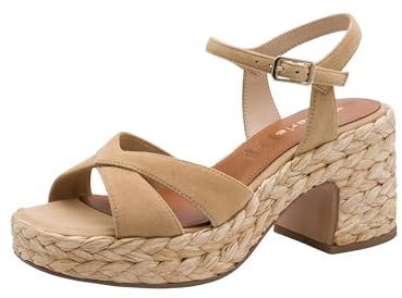 Tamaris Sandalo con plateau da donna in pelle marrone 41 EU