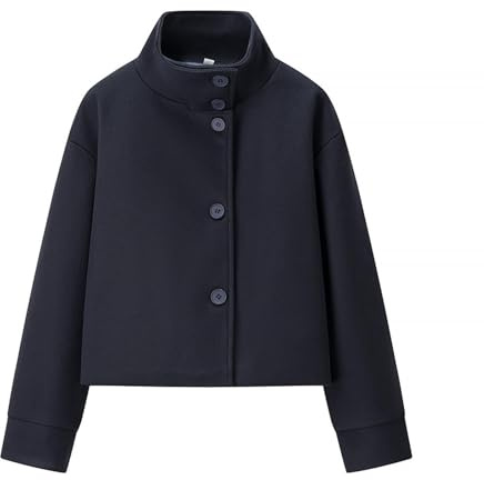 Cappotto di lana da donna invernale con bottoni, cappotto invernale da donna, corto, caldo, elegante, colletto alto, giacca invernale spessa, giacca corta in lana, trench tinta unita, cappotto corto