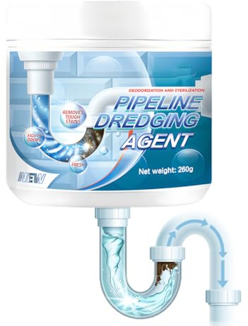 Abflussreiniger Extra Stark, Rohrreiniger Multifunktionales, Leistungsstarkes Abflussreinigerpulver Gegen Verstopfungen, Drain Cleaner Für Küche, Bad, Toilette & Balkon Alle Rohre (1PCS, 260g)