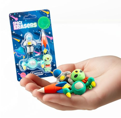 Tiwoca 4-pack Rymd suddgummi för barn Puzzle-suddgummi att dela upp
