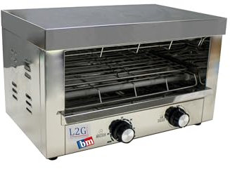 L2G - Toaster Professionnel 1700W - Acier Inoxydable - Résistances Quartz - Minuterie 30 Minutes - Tiroir Collecteur de Miettes - L.44 x l.26 x H.29 cm