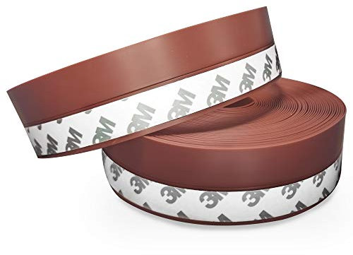 JEMESI Sigillante Autoadesivo, Porta Guarnizione Inferiore, Striscia Sigillante in Silicone Autoadesiva per Porte e Finestre,Insonorizzato, Weather Stripping, 10mx35mm (Marrone）