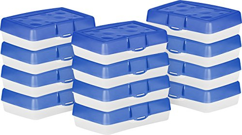 Storex Pencil Case, 8.38 x 5.63 x 2.5 Inches, Opaque Blue, Box of 12 (61623A12C)