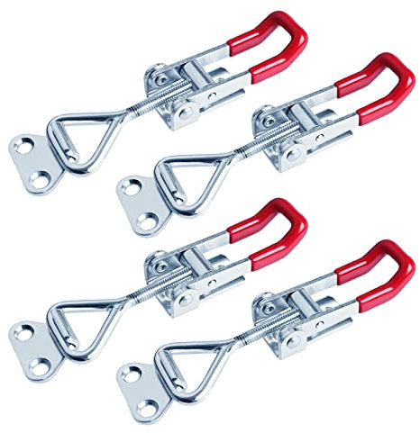 Loquet à Bascule en Métal, 4 pcs Pince à Loquet Bascule Loquet Porte Métal Sauterelles de Serrage Sauterelles Bascule Pince Fermoir Attache Rapide,pour Portes, Armoires, Valises 180KG