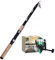Zite Fishing Forellen-Combo für Einsteiger - Teleskop Angelrute & Rolle als Angelset - Teleskoprute 2,40m - Forellenrolle mit Schnur Bespult