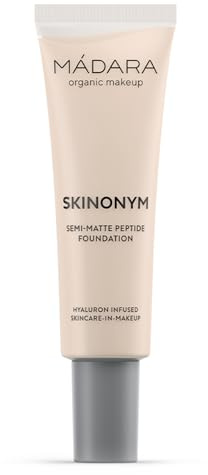 MÁDARA Organic Skincare SKINONYM Semi-Matte Peptide Foundation #10 PORCELAIN 30ml – Kollagenpeptide, Hautanpassung, Dermatologisch Getestet – Foundation Make Up, Fondation Damen