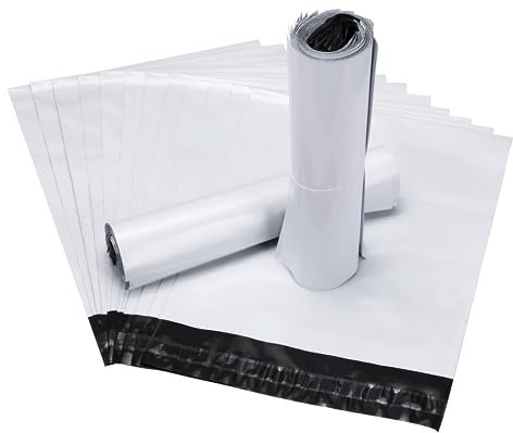 100 Stück Versandbeutel Plastik Versandtaschen, 25 x 35cm Verpackungstüten Versandtaschen Kleidung, Selbstklebend und Blickdicht, Wasser, Staubdichte