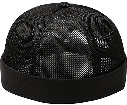 Casiler Cappello Docker Senza Brimessino Summer Mesh Cappello Beanie Cappello Retro Retro Rolled Cappellino Brurimless Cash Skull Caps