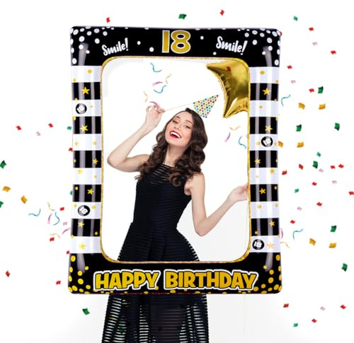 Flintronic Photo Booth Compleanno Accessori, Photo Booth Props, Carta Foto Decorazione per Festa Compleanno -Gadget 18 Anni Fai da Te
