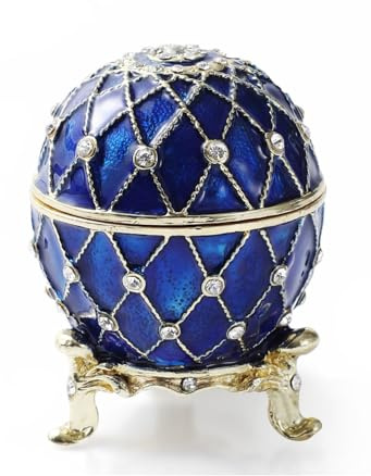 Hand Painted Enamel Trinket Box, Mini Jewelry Box,vintage box,Faberge Egg