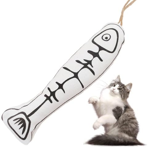 Juguete de para gatos, juguete de hierba gatera de pescado suave, suministros para gatos, juguete interactivo para gatos resistente a las mordeduras, juguete masticable para tienda de mascotas,