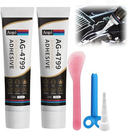 Celiodd 2 Stück Karosseriekleber Schwarz 50ml Scheibenkleber Auto Schwarz Hochtemperatur Silikon Dichtmasse Kfz,Schnelle Aushärtung Geeignet für Autotüren, Fenster, Karosserie, Windschutzscheibe Usw