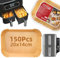HONYAO Backpapier für Heißluftfritteuse Ninja Double Stack XL SL400EU, 150 Stück Verdicktes 20x14cm Rechteckig Airfryer Backpapier Liners für Dual Zone Air Fryers 7,6 L - 10 L