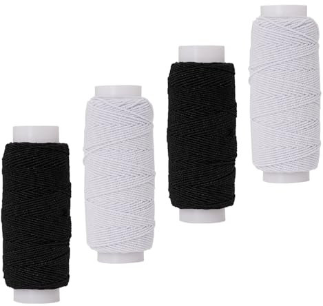 4 Bände Elastisches Nähgarn,elastischer Faden zum Nähen,Kann zur Kostümherstellung,Elastizität Sewing Thread,verwendet Werden, auch für Perlenarmbänder, Halsketten und Schmuckhandwerk geeignet.