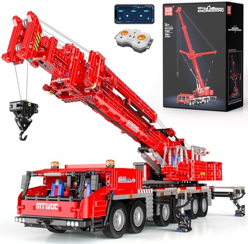 Mould King Engineering Crane Building Sets, 17065 Large Vehicles Crane Model Kits, APP Programmable Construction Vehicle Building Kits for 14+ Adult Collections Enthusiasts(4566 PCS)
