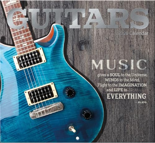 Guitars 2026 Full Size Wall Calendar for Planning, Scheduling, and Organizing