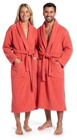 BOSKIMO Badrock Unisex 100 % bomull OEKO-TEX – morgonrock för män och kvinnor – amerikansk curl 420 gsm – mjuk och mycket absorberande, Grön, XXL
