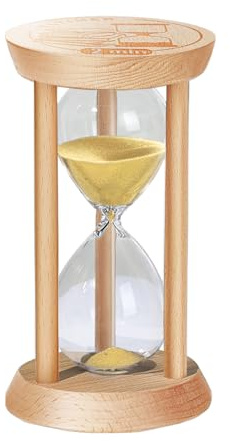 Wooden Sand Timers 2 Minute Hourglass,Stunning Glass Mini Sand Clock for Productivity, Meditation & Decor, 2 Min Small Reloj De Arena for Kitchen, Game, Classroom, Toothbrush (Gold)