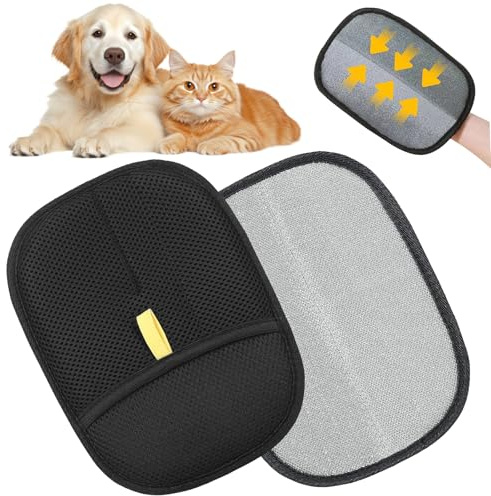 Jorxentia Upgrade 2Pack Pet Hair Removal Glove, Reusable Electrostatic Dog & Cat Grooming Glove for Deshedding, Furniture, Clothes, Sofas, Carpets, Gentle Washable Magic Brush Mitt