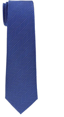 Retreez Jungen Gewebte Krawatte Fischgrätmuster Gestreifte - 8-10 Jahre - blau