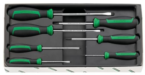 Stahlwille 96469115 Drall Werkzeug Schraubendreher Set 7-teilig, 4620 1-4 Nr. 4628 4630 Größe 1+2, 4691/7