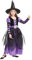 Cloud Kids Mädchen Hexe Kostüm Lila-Schwarz Hexekostüm Fasching/Kaneval Kostüm Hexekleid für Kaneval, Fasching, Cosplay und Thema Party L