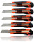 5er Set Cuttermesser 18mm Klingenbreite | scharfe Cuttermesserklingen | Teppichmesser für Heimwerker | Paketmesser | Allzweckmesser mit Klingenfixierung | Profi Kartonmesser [ergonomischer Griff]