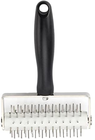 Rodillo para masa de pizza con mango de plástico, ahorra y es ideal para hacer pizza, agujero, pinchar pizza, rodillo de rodillo para pizza, galletas, pasteles, pan, masa