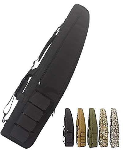 Military War Game Tactical Gun Rifle Bag, Hållbar Tactical Carbine Rifle Bag, Dubbel Lång Mjuk Utomhus Taktisk Hållbar Anti-halk Vattentålig Vapenväska,Förvaringsgevär,Black,120CM/47.2IN