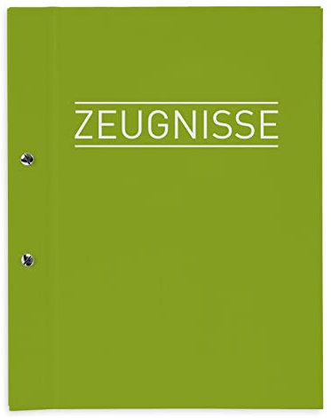 itenga Zeugnismappe mit Buchschrauben grün erweiterbar für Kinder Jugendliche Erwachsene Mädchen Jungen