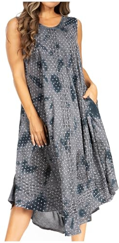 Sakkas Starlight Kaftanklänning för kvinnor, batikfärgad kaftan/strandöverdrag kaftan, 43-svart, one size