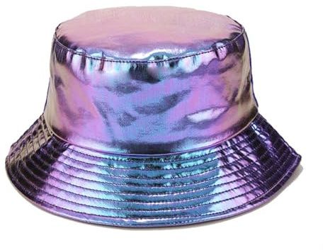 YAMEIZE Trendy Waterproof Bucket Hat Reversible - Rain Hat Beach for Women Men Double-Side Fisherman Hats Sun Hat Hiking Outdoor Blue Purple