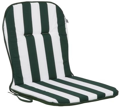 PATIO Stuhlauflage Niedriglehner 79 x 41 cm Ben Monoblock Auflage Sitzkissen Stuhl Wendekissen Streifen weiß grün
