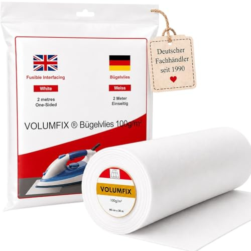 Volumfix de 2 mètres de long – Le tissu non-tissé thermocollant populaire de 90 cm de large pour sacs et trousses DIY Lavable à 40 °C