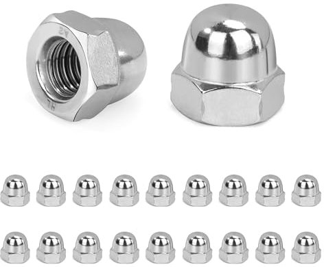 QIMEI-SHOP Écrou Borgne M8 Hexagonal Ecrou Borgne en Acier Inoxydable Écrous Borgne pour Vis Boulons Filetés Tiges Filetées Conforme à Norme DIN 1587 20 Pièces