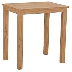 Woodroom Esstisch Kota 50x70 cm – Massivholz Hevea, lackiert, Farbe Eiche – Kleiner Küchentisch, Esszimmertisch, platzsparend, stabil & pflegeleicht