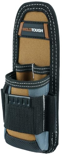 MELOTOUGH Small Tool Pouch Electrician Clip-on Belt Holster, Mini Electrical Knife Holder With Snap Clip - Brown