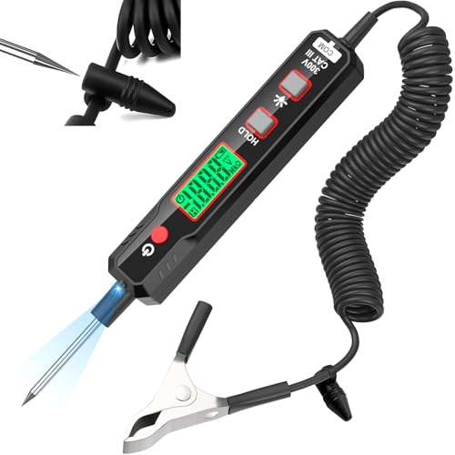 YOJOCK Smart Circuit Tester for Automotive Light, 0.8V-100V DC Voltage Tester, Power Circuit Probe with Flashlight Measures Polarity Continuity, Automotive Fuse Tester for Car Battery
